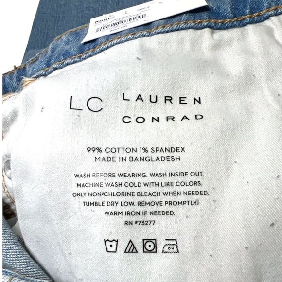 SOLD LC Lauren Conrad Womens Med Wash High Rise Distressed Cropped Jeans Sz 8 - Picture 7 of 10
